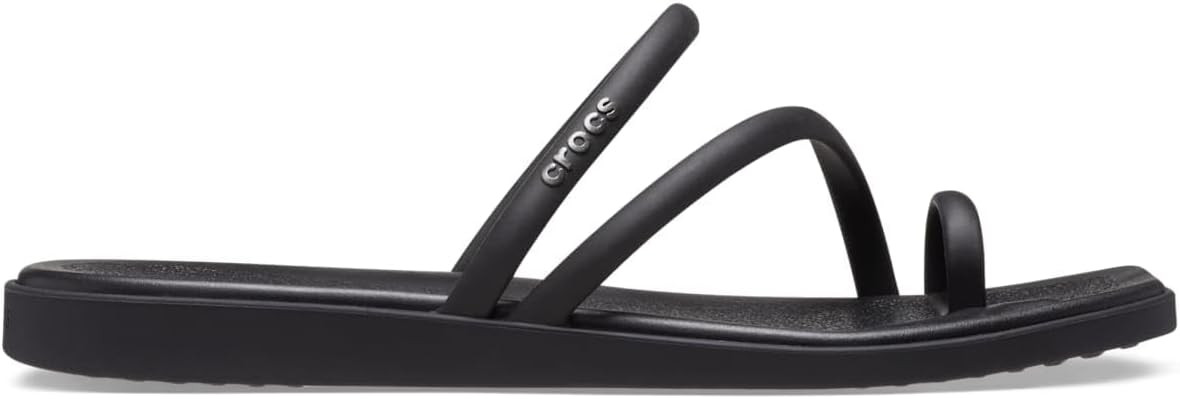 Crocs Women's Miami Toe Loop Sandals | Square Toe Flat | Flexible Straps | Croslite Foam Footbed | Amazon (US)