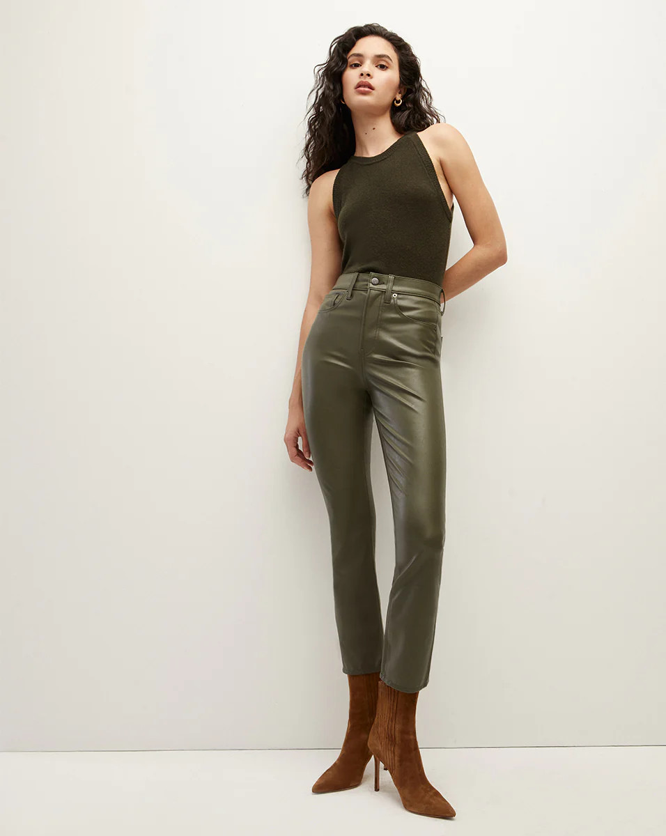Carly Kick-Flare Vegan Leather Pant | Veronica Beard