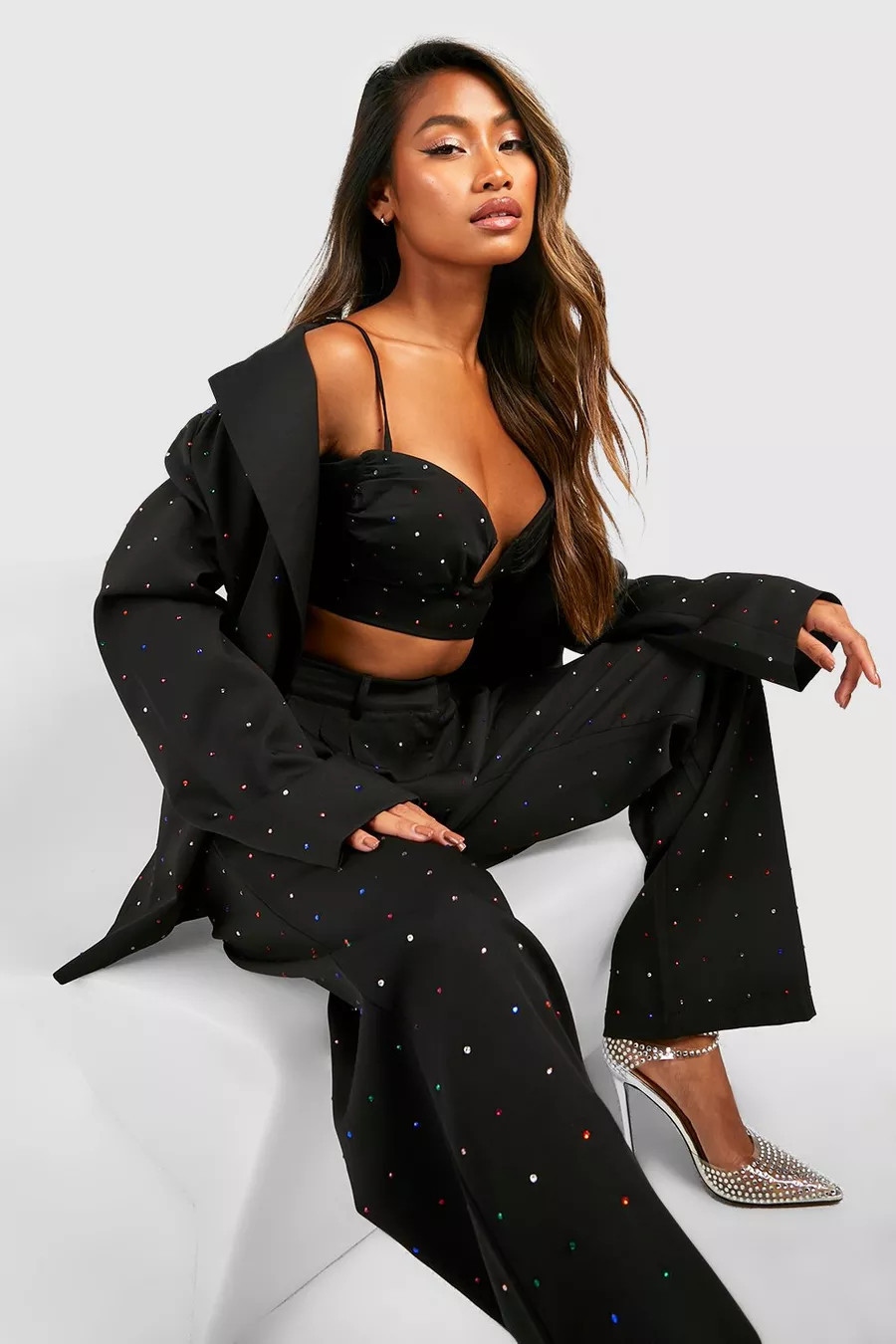 Rainbow Studded Bralette | Boohoo.com (US & CA)