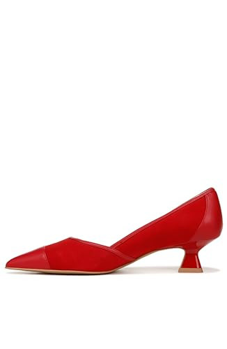 Franco Sarto Womens Darcy Pointed Toe Kitten Heel Pumps Cherry Red Leather 8.5 M | Amazon (US)