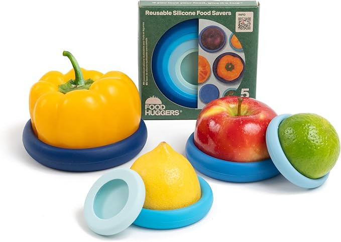 Food Huggers 5pc Reusable Silicone Food Savers | BPA Free | Plastic Free Food Storage | Dishwashe... | Amazon (US)