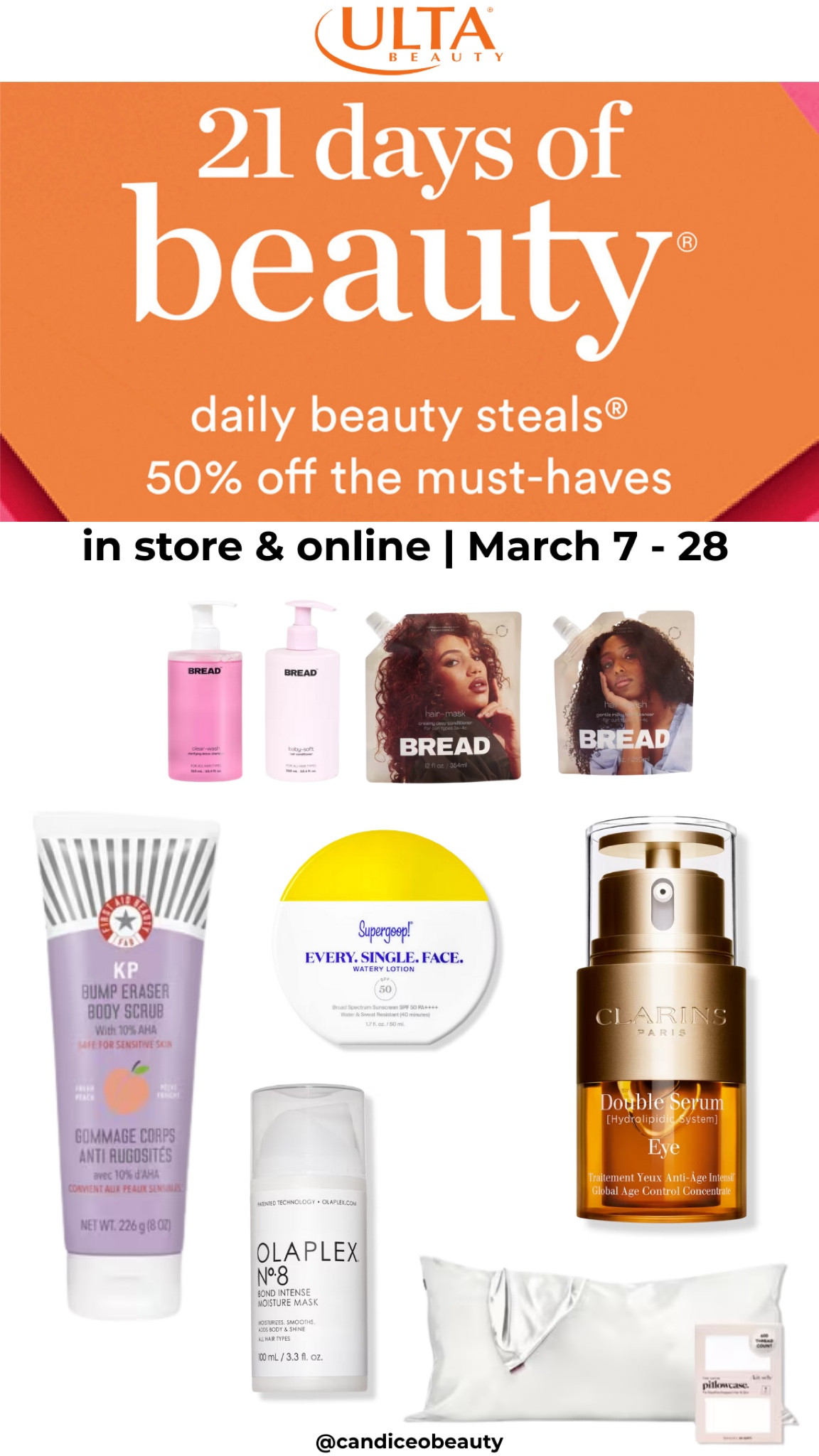 ULTA 21 days of beauty March 7-28th and now featuring weekly deals. Here are deals for March 7th. FAB KP Scrub 50% off all week 

#LTKBeauty #LTKFindsUnder50 #LTKSaleAlert