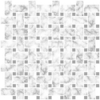 InHome Basketweave 10 in. x 10 in. Off White Carrara Peel and Stick Backsplash Tiles | The Home Depot