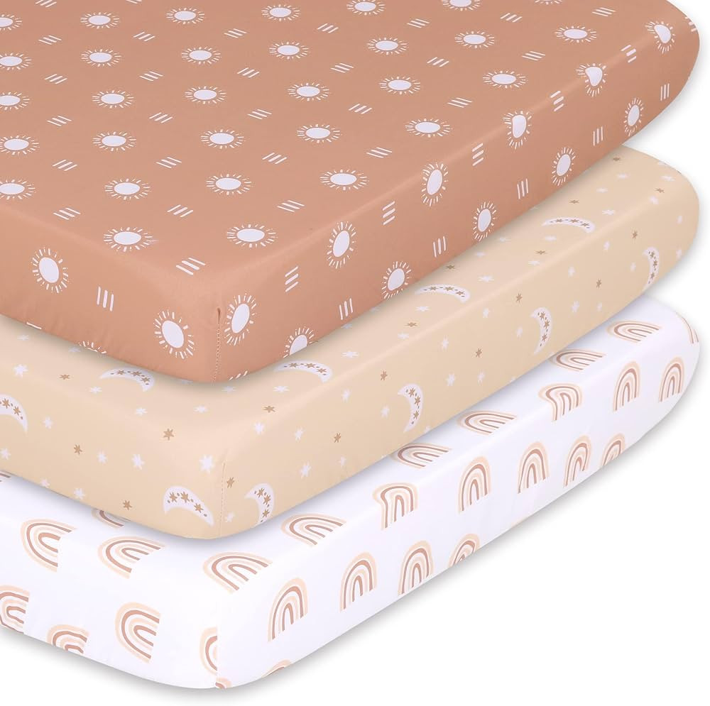 The Peanutshell Mini Crib Sheet Set - 3 Pack - Multiuse for Pack n Play, Playard, Playpen, Mini C... | Amazon (US)