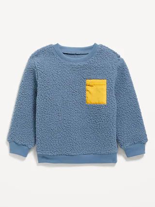 Unisex  Long-Sleeve Sherpa  Zip-Pocket Sweatshirt for Toddler | Old Navy (US)
