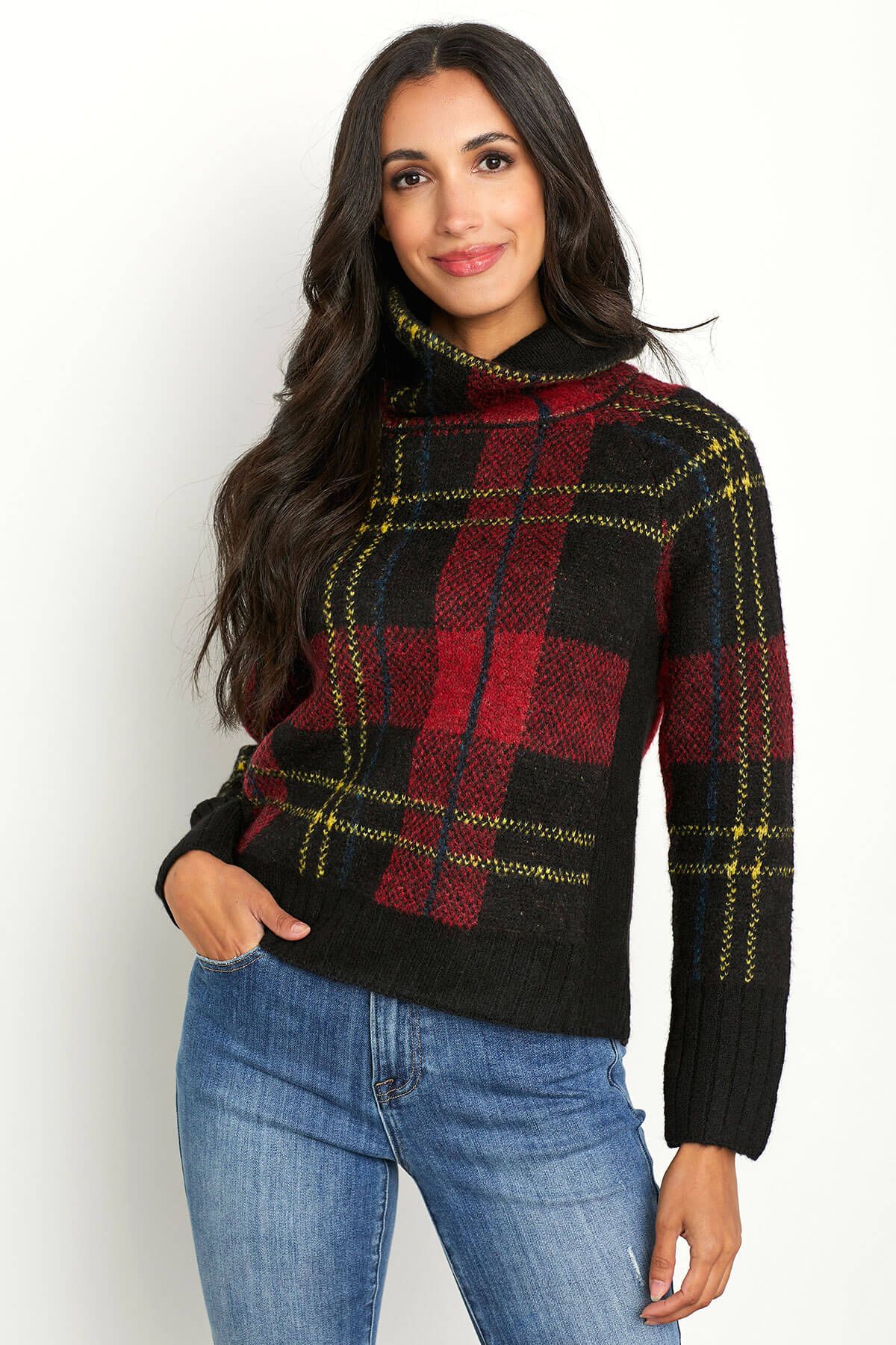 RD Style Plaid Funnelneck Sweater (exclusively ours) | Social Threads