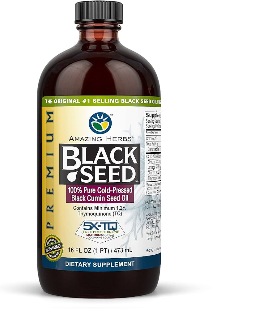 Amazing Herbs Premium Black Seed Oil - Cold Pressed Nigella Sativa Aids in Digestive Health, Immu... | Amazon (US)