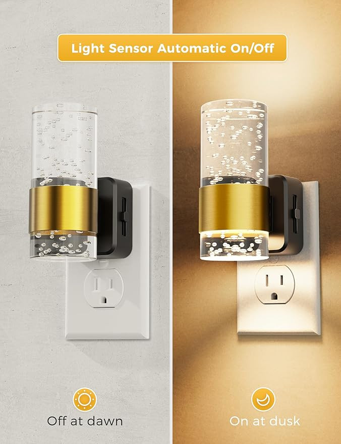 L LOHAS LED Night Light,Dimmable Night Lights Plug into Wall, 2 Pack Acrylic Nightlight with 0-10... | Amazon (US)