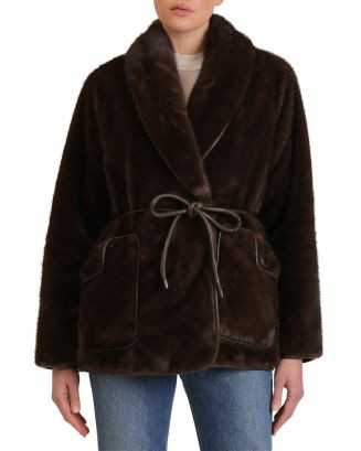 Faux Fur Belted Robe Coat | Bloomingdale's (US)