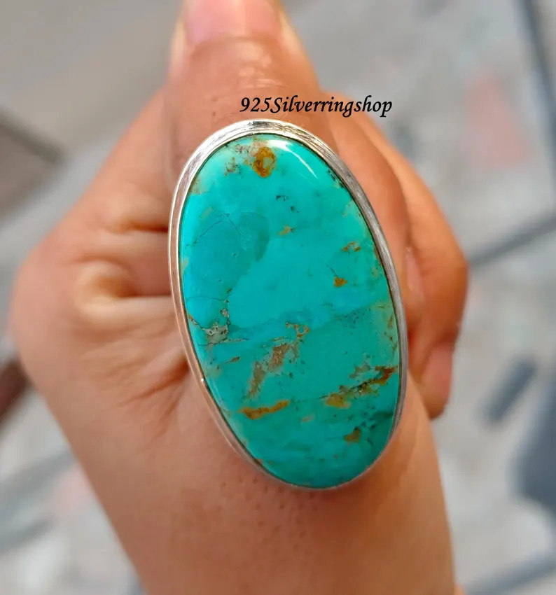 Handmade Kingman Turquoise Ring: Sterling Silver Engagement Jewelry | Etsy (Global)