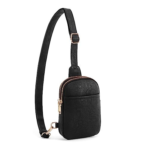 CORALDAISY Crossbody Bags for Women Small Sling Bag Cross Body Purses for Women Leather Cross Body Bag Gifts, Black | Amazon (US)