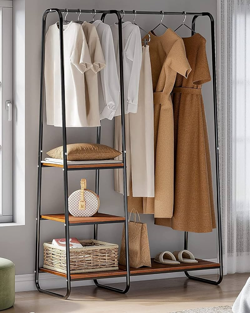 Raybee Clothes Rack with Shelves Metal Clothing Racks for Hanging Clothes Heavy Duty Clothes Rack... | Amazon (US)