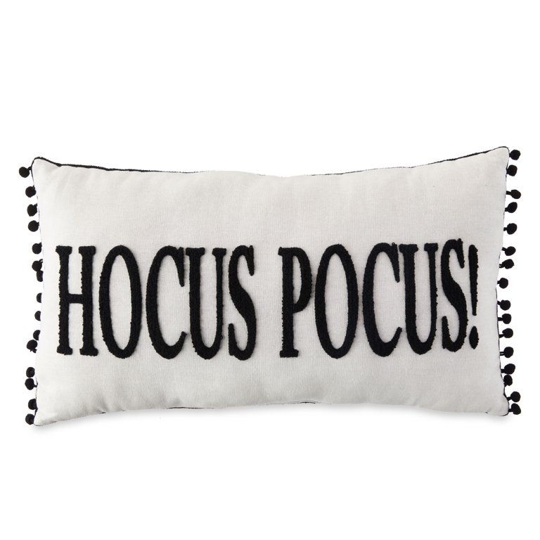Way to Celebrate Halloween 16in x 9in Decorative White Lumbar Pillow, Hocus Pocus | Walmart (US)