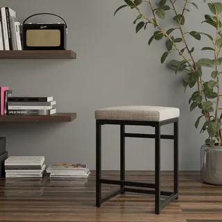 HomePop Open Back Metal 24" Counter Stool - 24 inches - 24 inches - Tan | Bed Bath & Beyond