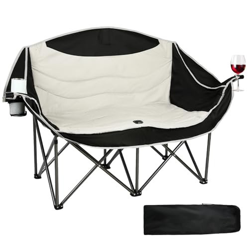 koldan Double Camping Chair, 550lbs Capacity 2-Person Camping Chair with Cup Holder Wine, Foldable Oversized Camping Loveseat for Couples, Family, Beach, Backyard for Outside Picnic | Amazon (US)