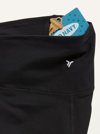 Extra High-Waisted PowerChill Crossover Hidden-Pocket Biker Shorts for Women -- 8-inch inseam | Old Navy (US)