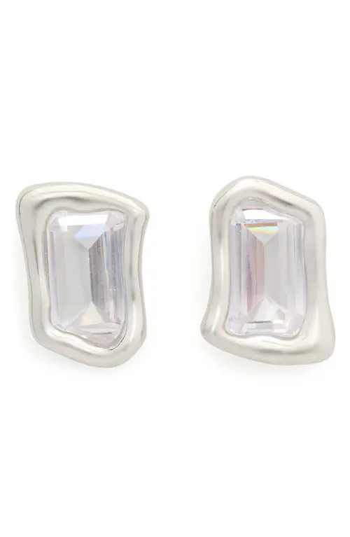 Kate Spade New York molten glass statement stud earrings in Clear/silver. at Nordstrom | Nordstrom