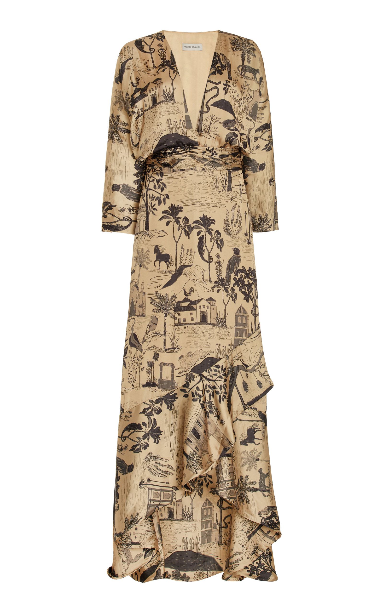 Campobello Printed Satin Maxi Dress | Moda Operandi (Global)