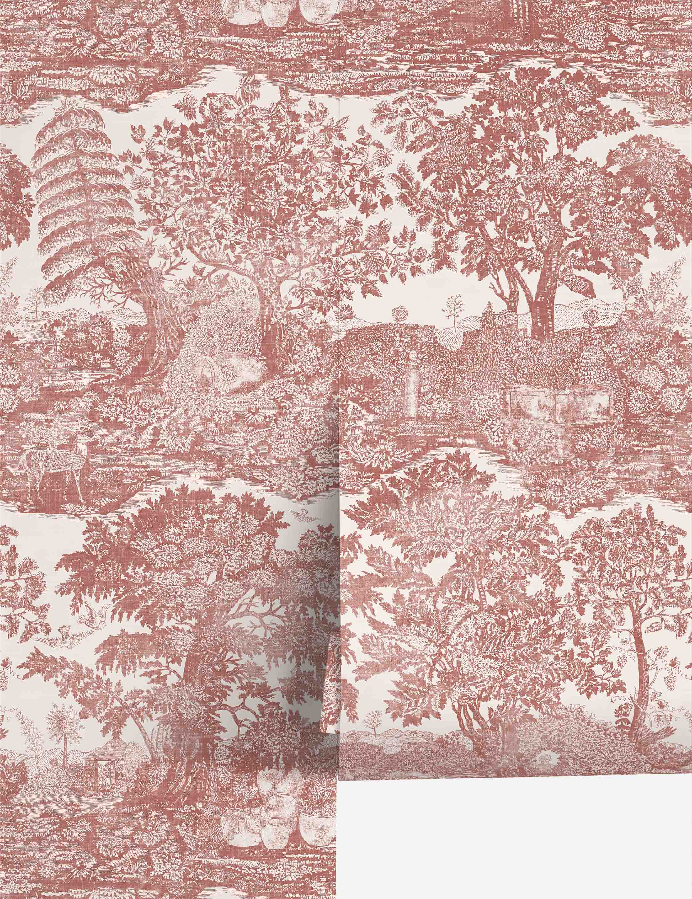Highgrove Toile Wallpaper by Sanderson, Rose | Lulu and Georgia 
