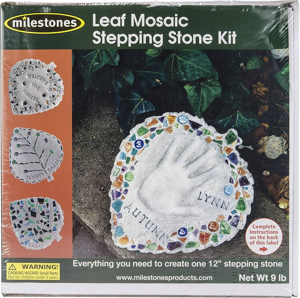 Midwest Products Milestones Decorative Mosaic Leaf Stepping Stone Kit for Flower Beds, Gardens, a... | Amazon (US)