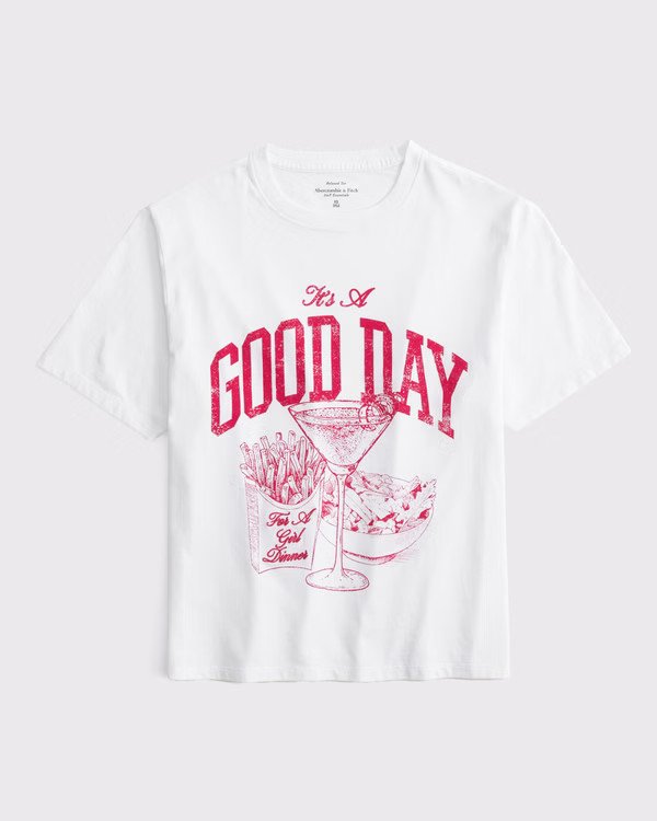 Short-Sleeve Martini & Fries Graphic Relaxed Tee | Abercrombie & Fitch (US)