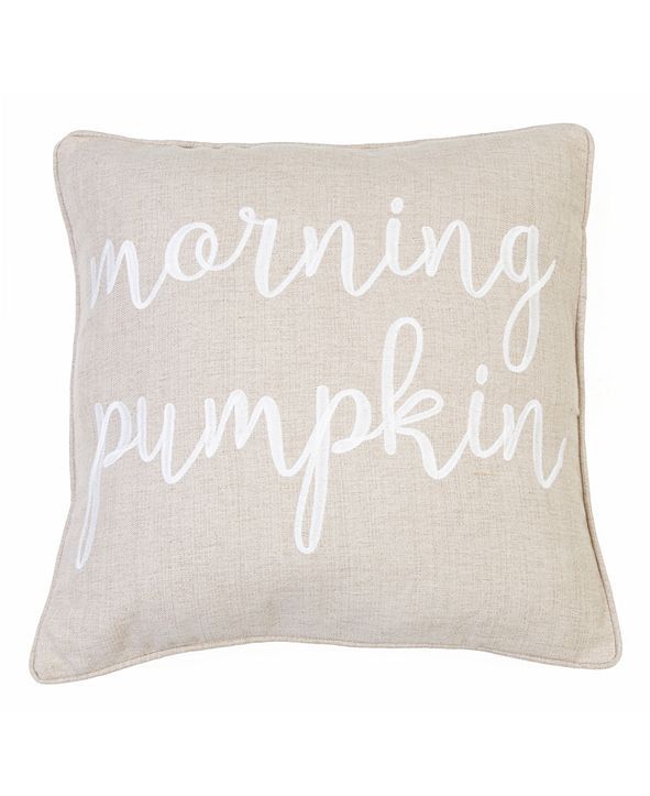Morning Pumpkin 20" x 20" Embroidered Decorative Pillow | Macys (US)
