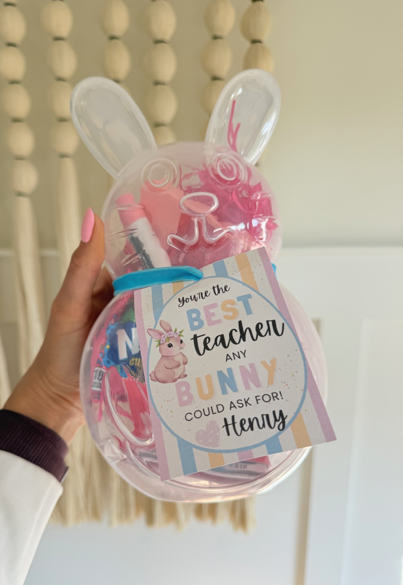 Super simple #teacherappreciation gift using this bunny container under $2 from Walmart! #walmartfinds 

#LTKSeasonal #LTKselfcare #LTKSpringSale
