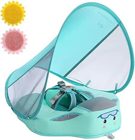 Baby Pool Float with Canopy UPF 50+, Non Inflatable Mambobaby Float, Baby Floaties for Infants Swimm | Amazon (US)