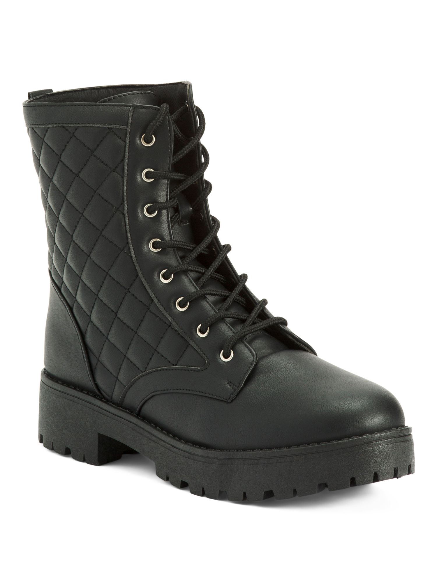Quilted Lace Up Boots | TJ Maxx