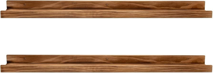 AZSKY Rustic Wood Floating Shelves for Nursery Books Long Wall Bookshelf Photo Picture Ledge Shel... | Amazon (US)