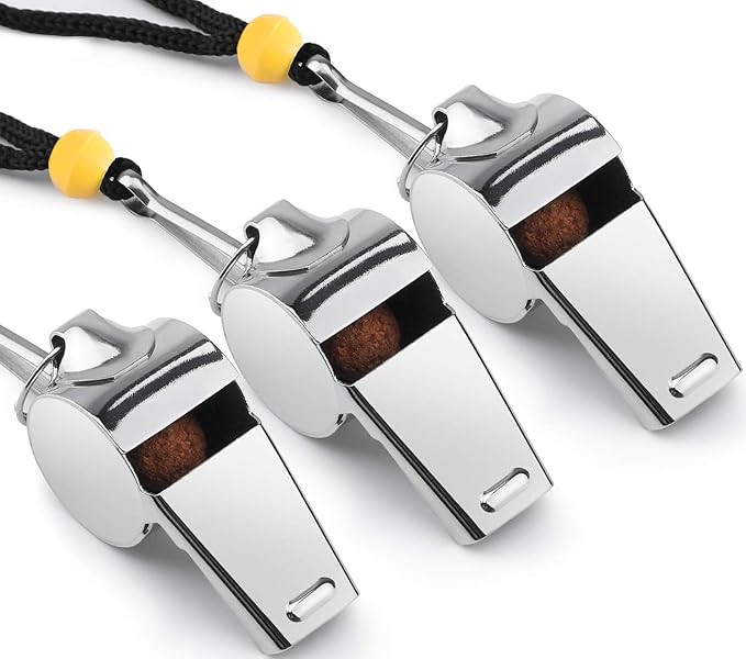 KTRIO Whistle Coach Whistles with Lanyard, Loud Metal Emergency Sports Whistle Soccer Football Wh... | Amazon (US)