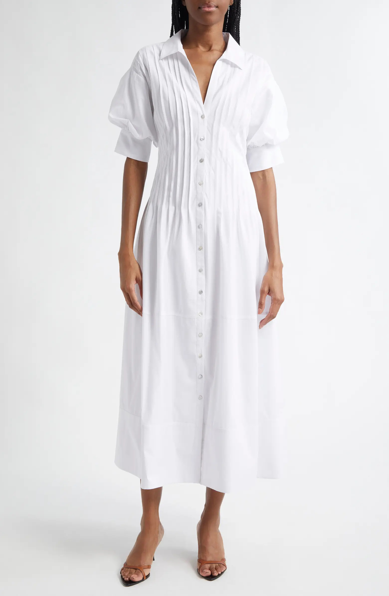 Cinq à Sept Monty Pleated Midi Dress | Nordstrom | Nordstrom