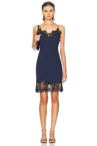 Staud Nadia Mini Dress in Navy | FWRD 