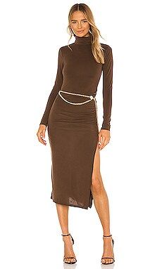 Camila Coelho Benita Midi Dress in Brown from Revolve.com | Revolve Clothing (Global)