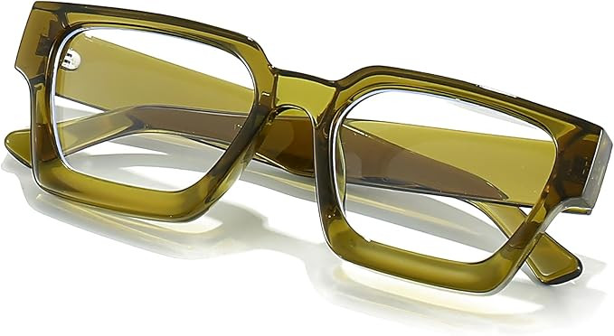 AIEYEZO Square Thick Frame Glasses for Women Men Fashion Blue Light Glasses Trendy Chic Computer ... | Amazon (US)
