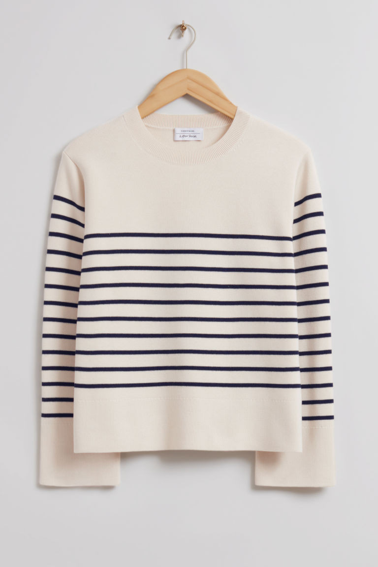 H & M - Boxy Nautical Striped Sweater - White | H&M (UK, MY, IN, SG, PH, TW, HK)
