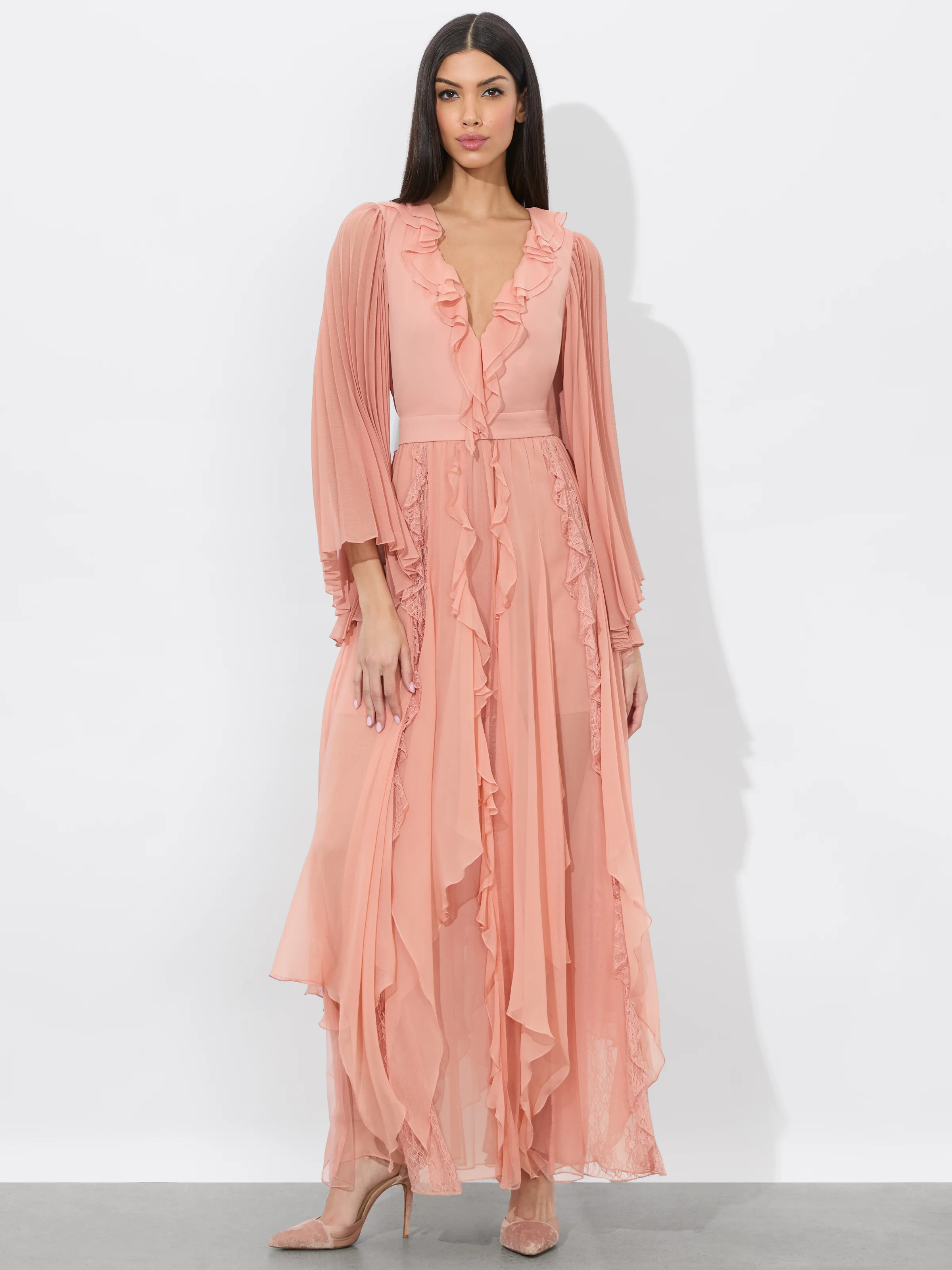 alice + olivia DAY SUNBURST SLEEVE MAXI DRESS | Alice + Olivia