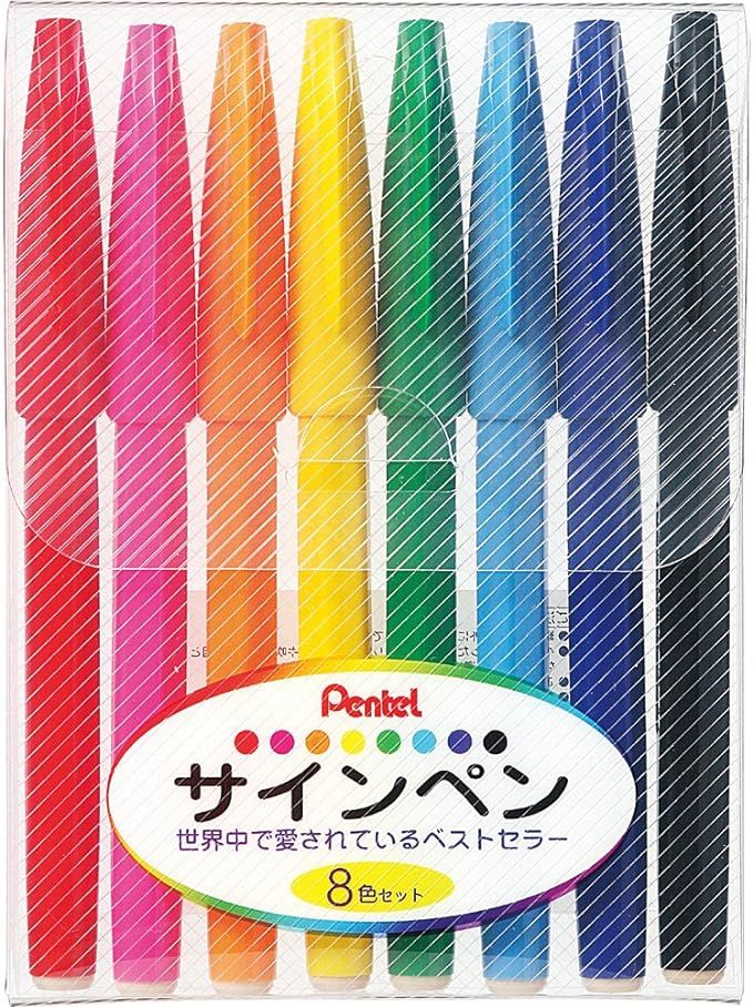 Pentel S520-8 Sign Pen, Set of 8 Colors | Amazon (US)