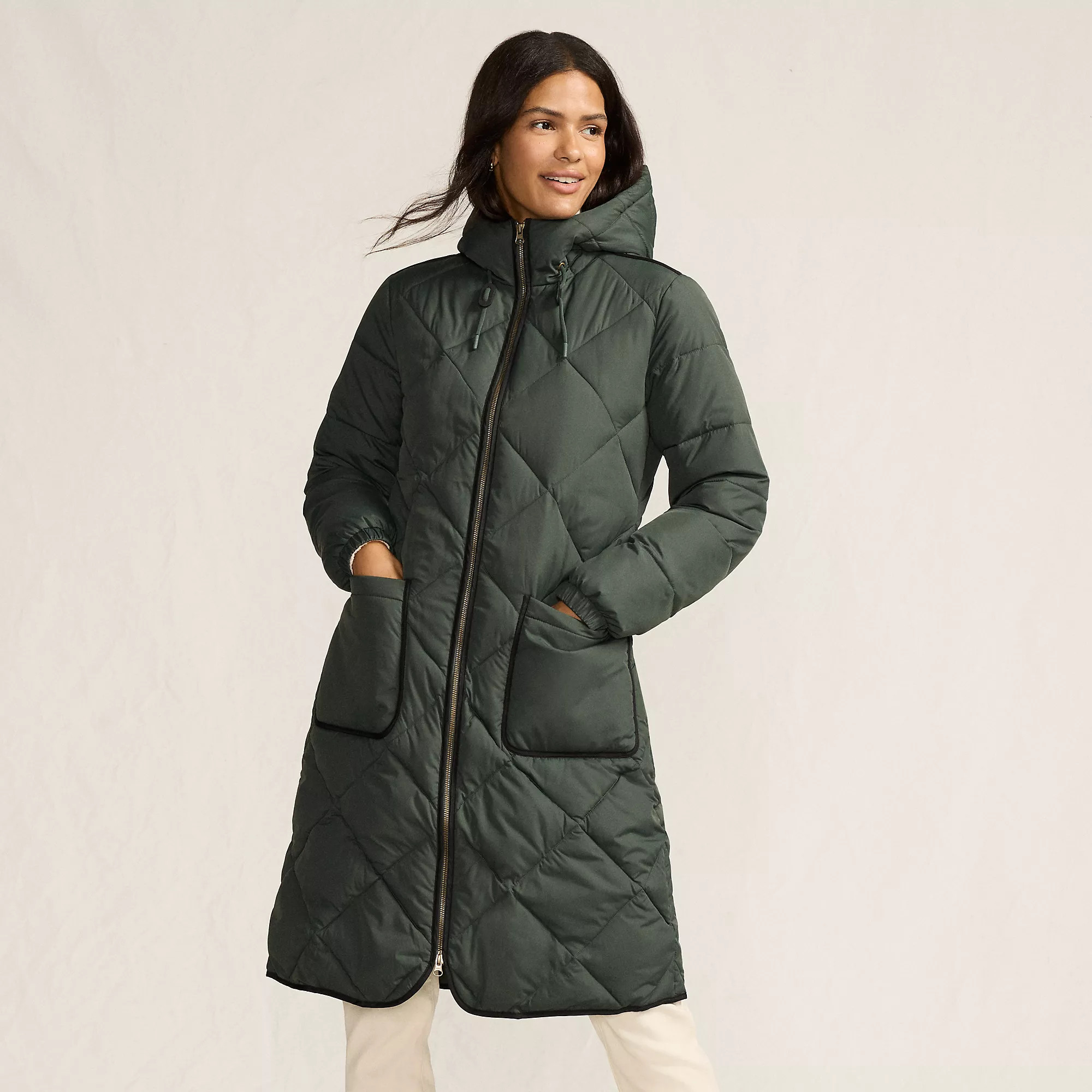 Women's FeatherFree Insulated Diamond Quilted Maxi Coat | Lands' End (US)
