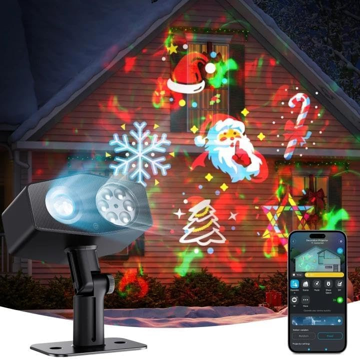 Govee Outdoor Decoration Projector Light, Upgraded LED Snowflake Projector, IP67 Waterproof, 180... | Amazon (US)