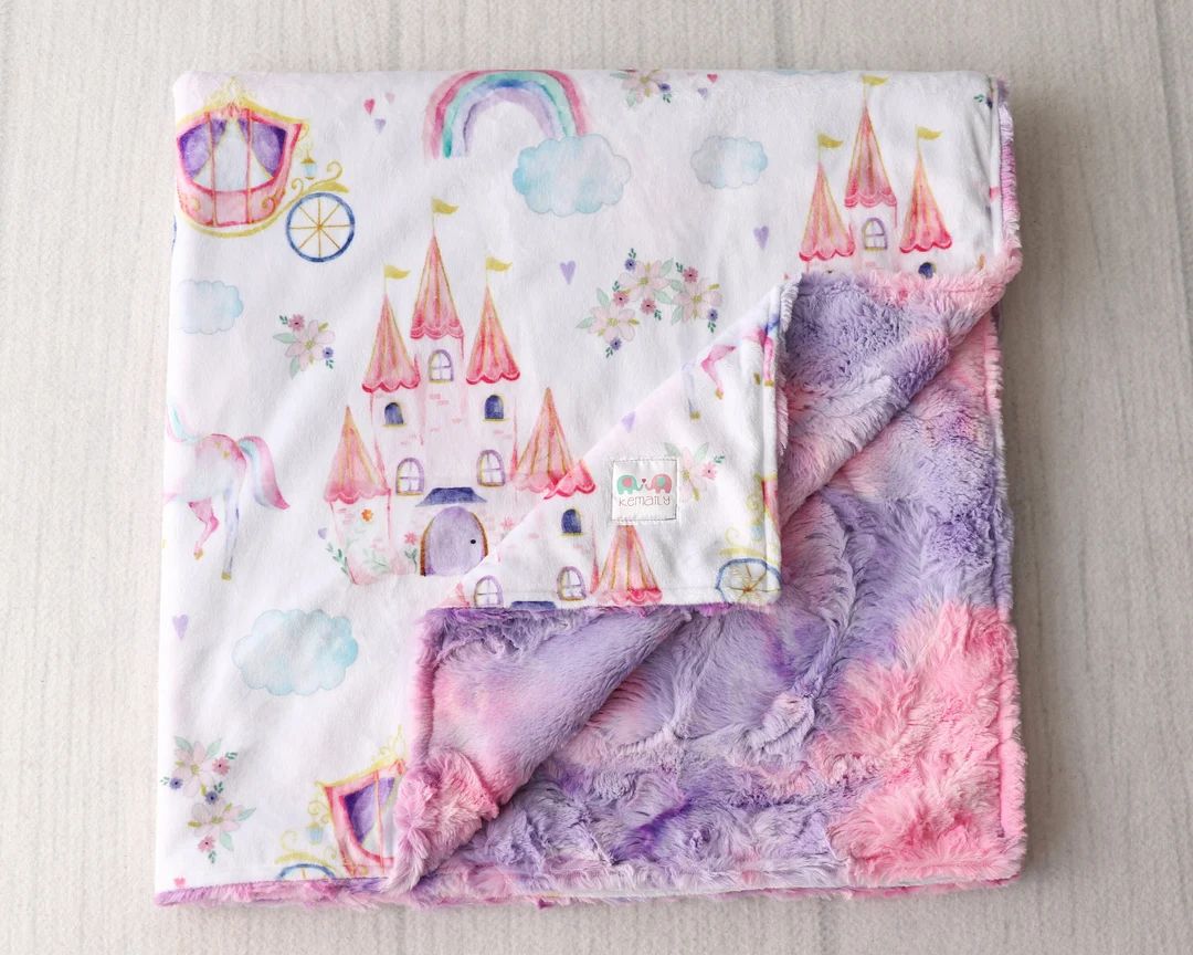 Personalized Baby Blanket Fairytale Minky Princess Castle - Etsy | Etsy (US)