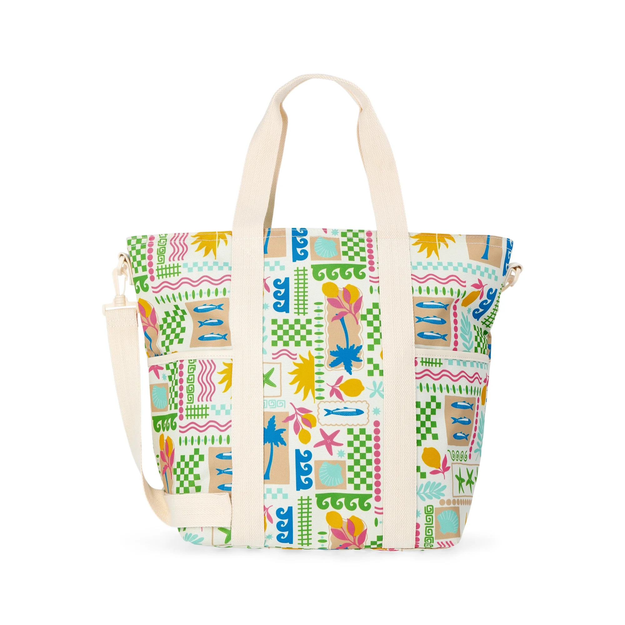 No Boundaries Women's Beach Insulated Tote Bag, Multi Coastal | Walmart (US)