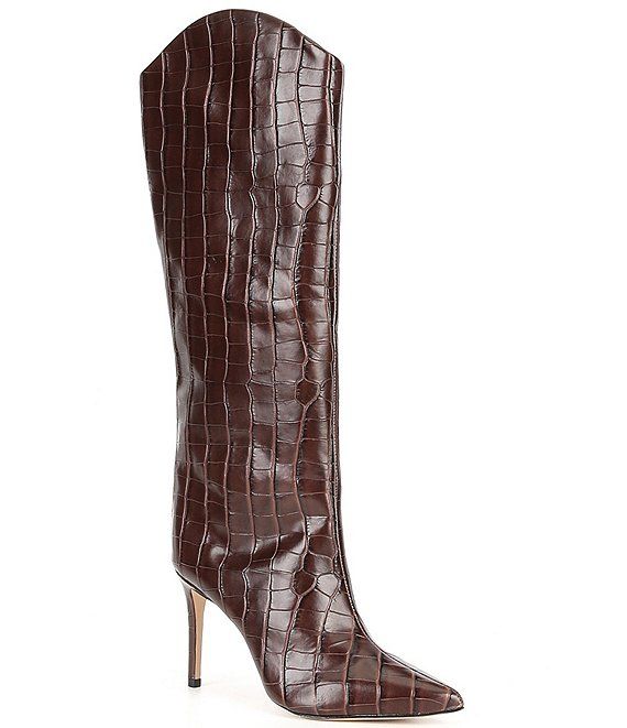 Maryana Crocodile Embossed Leather Western Tall Boots | Dillard's