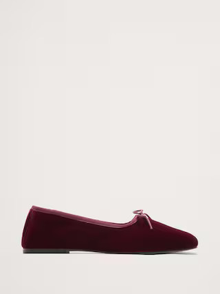 Jada Velvet Square-Toe Flat by Freda Salvador | Banana Republic (US)