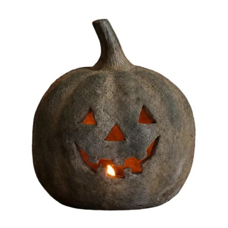 Handmade Terracotta Pumpkin Jack O' Lantern, Halloween Fall Terracotta Pumpkin Lantern Ornament, ... | Walmart (US)