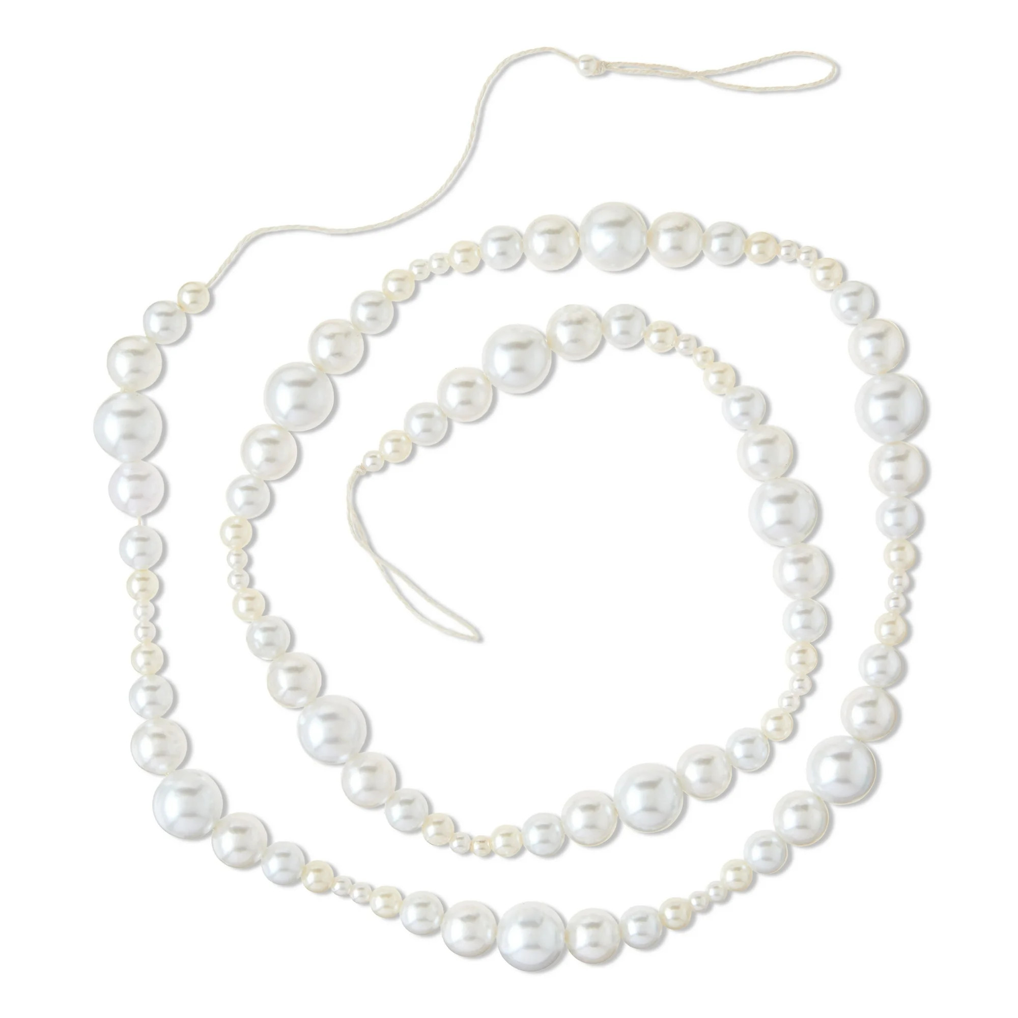Pearly White Bead Christmas Garland, 6', by Holiday Time - Walmart.com | Walmart (US)