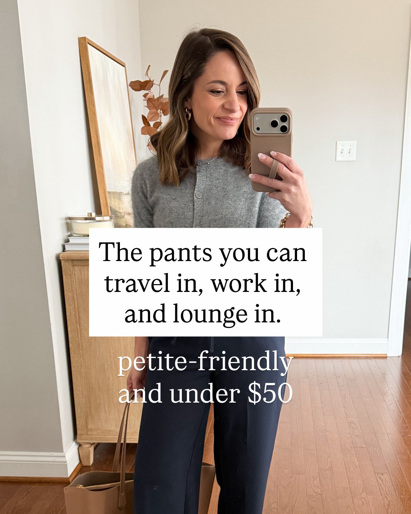 The pants you can travel in, work in, and lounge in!

Pants: petite xxs - 10” rise, 27” inseam 
Wrap sweater (Aritzia): xxs sleeves are cuffed under 
Gray sweater (Quince): xs 
Cream sweater (Kohl’s): petite xs 
White top (Quince): xs
Navy cardigan (Quince): xs 
Sneakers (Gola): tts 
Flats (Sam Edelman): tts 

My measurements for reference: I’m 4’10” and 105lbs. My bust, waist, and hip measurement is 32”, 24”, and 36”.

#LTKPetite #LTKTravel #LTKWorkwear