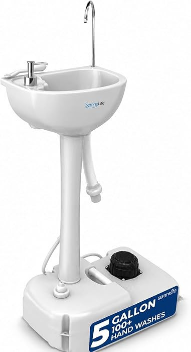 SereneLife Portable Hand Washing Station, 100+ Hand Washes, Hands-Free Foot Pump, Soap Dispenser,... | Amazon (US)