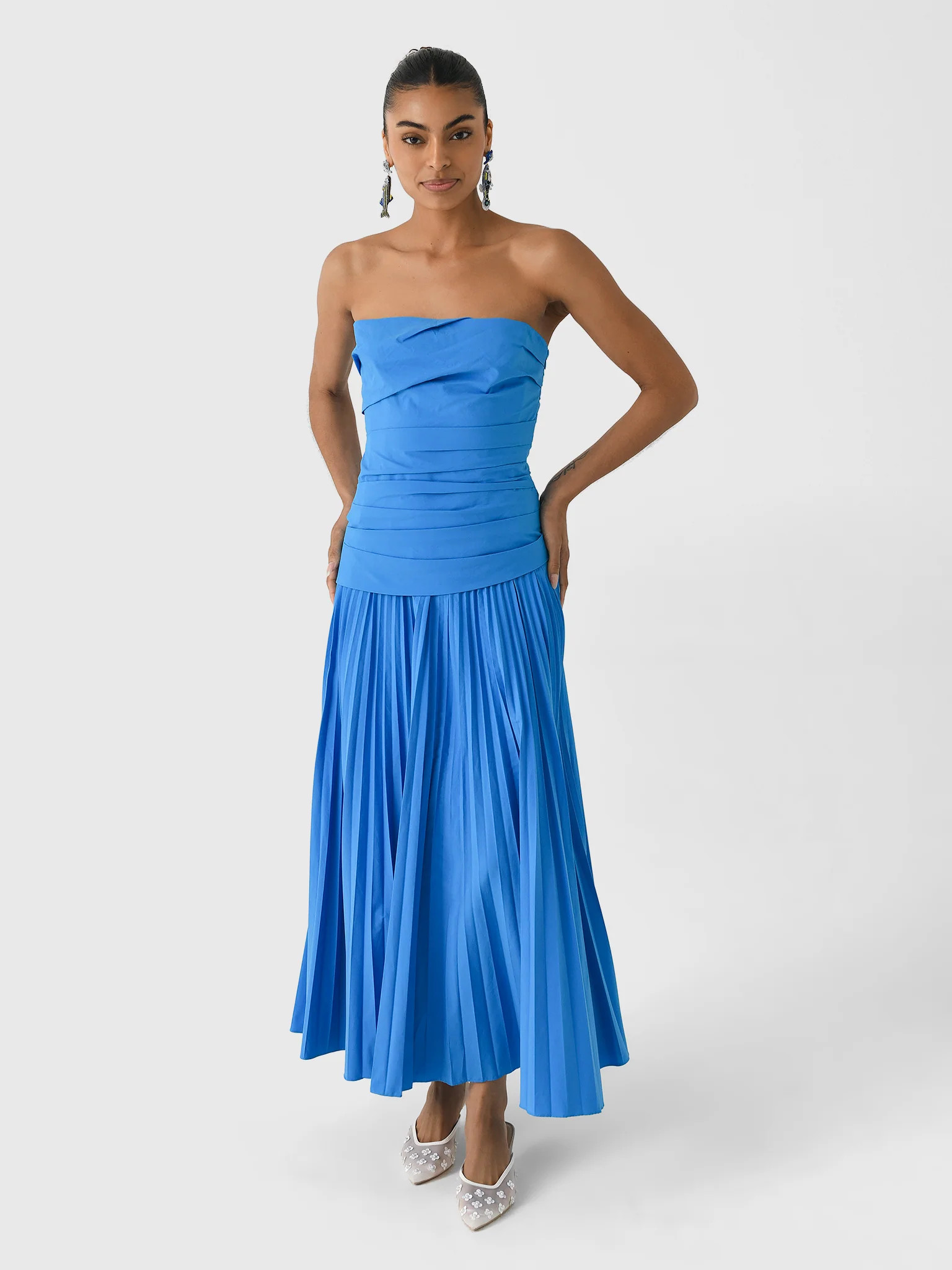 SIMKHAI
                      
                     Women's Arie Strapless Cotton Midi Dress | Saint Bernard