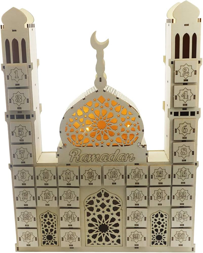 Ramadan Calendar Wooden Ramadan Advent Calendar Desk Calendar 30 Days Eid Mubarak Festive Countdo... | Amazon (US)